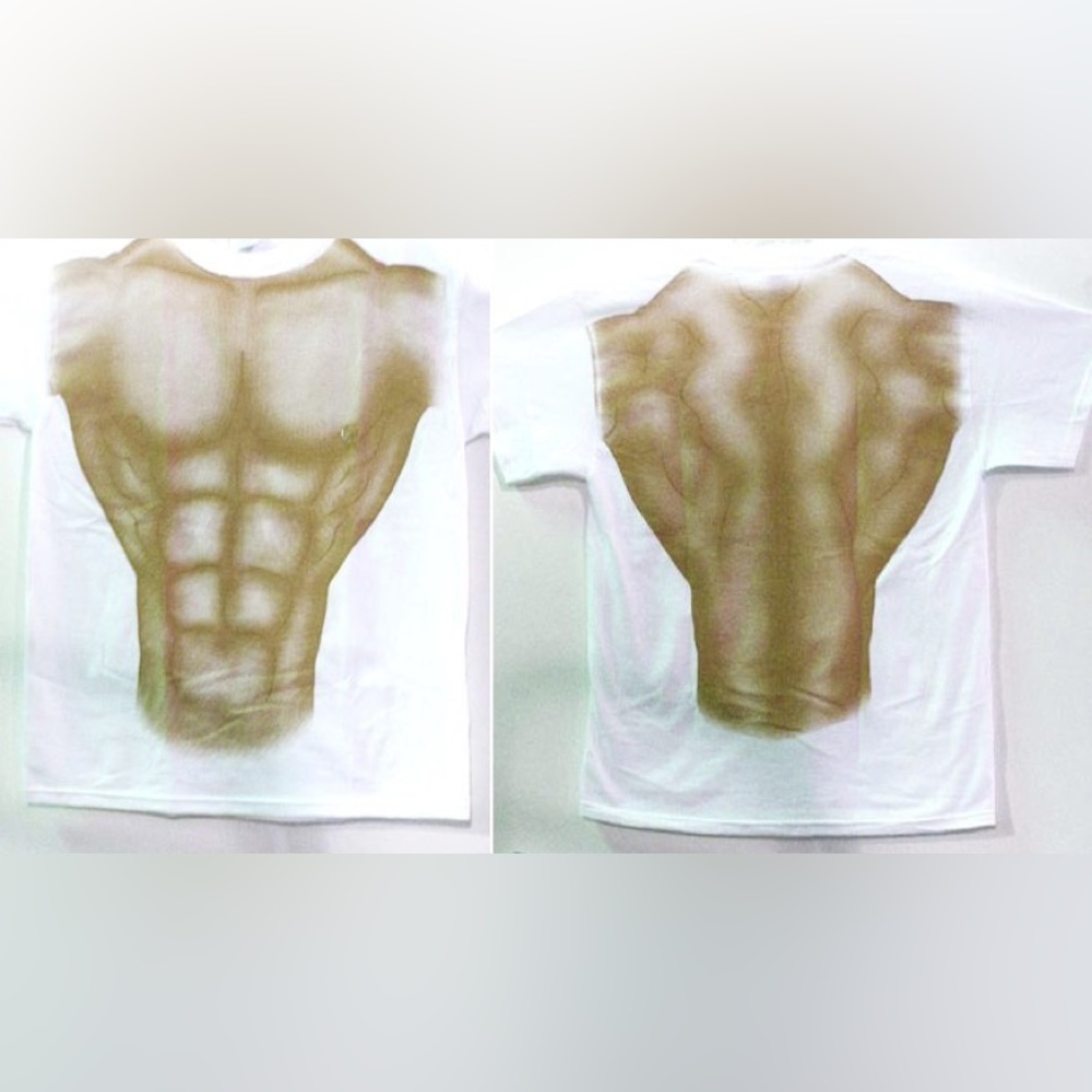 L or XL new white muscle shirt torso funny novelty Halloween costume